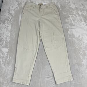 Democracy Pants Womens 6 Beige High Rise Baggy Straight Ab Technology Preppy